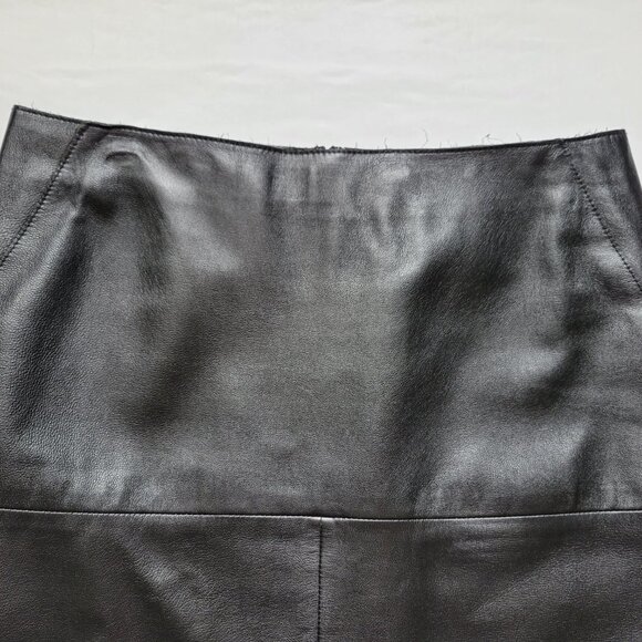 DKNY WOMENS LEATHER SKIRT HI LOW HEM SIZE 6 - Picture 5 of 13